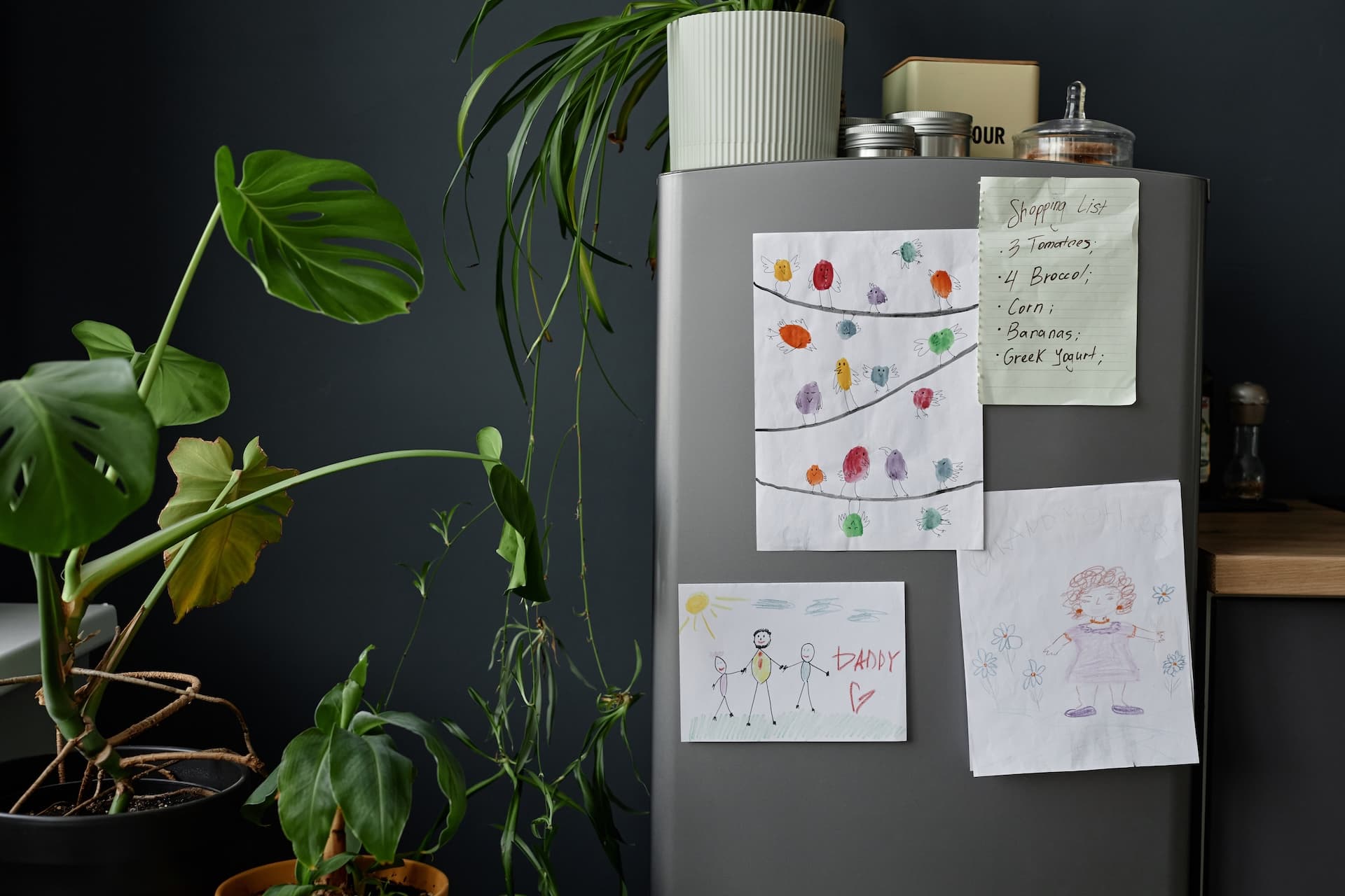 Refrigerator in kitchen