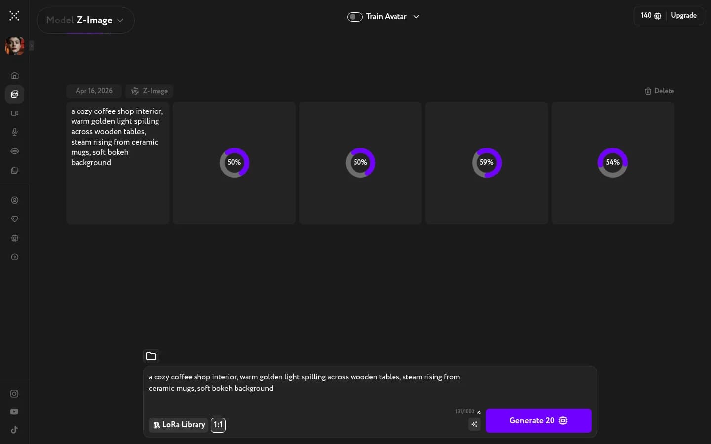 Images generating in parallel with progress rings