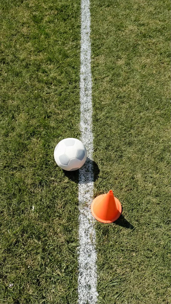 Football on Chalk Line