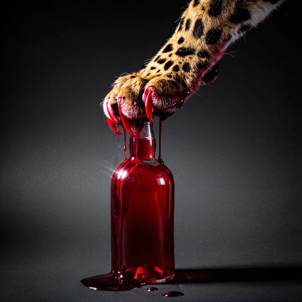 Leopard Paw Red Bottle