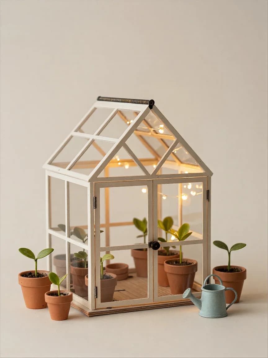 Miniature Dollhouse Greenhouse