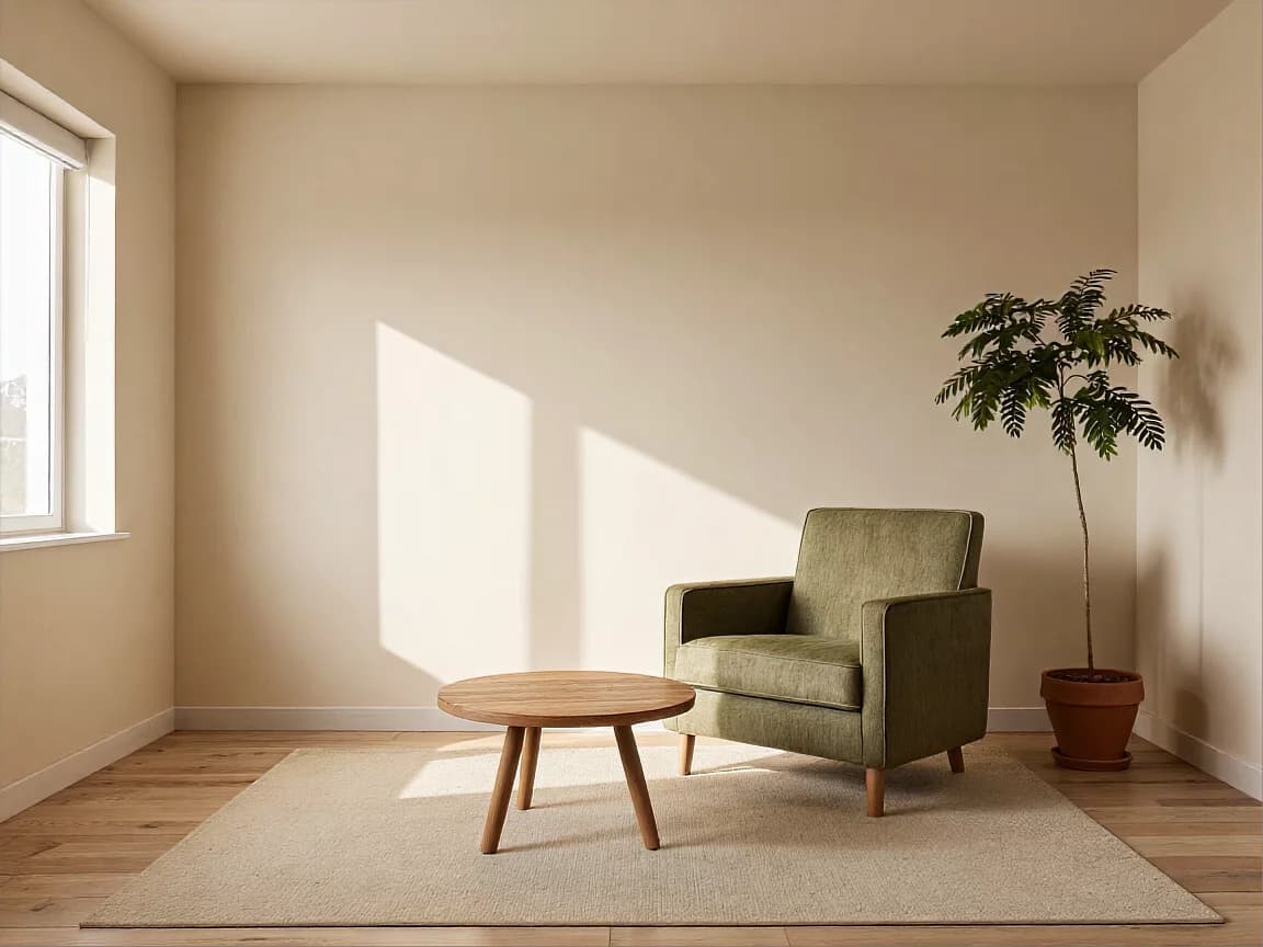 Olive Armchair in Sunlit Room
