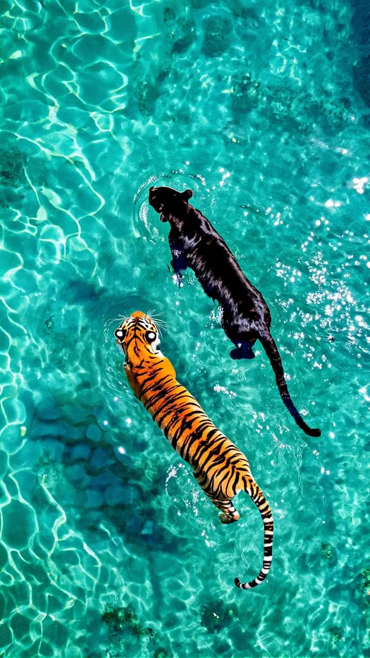 Panther Tiger Turquoise Swim