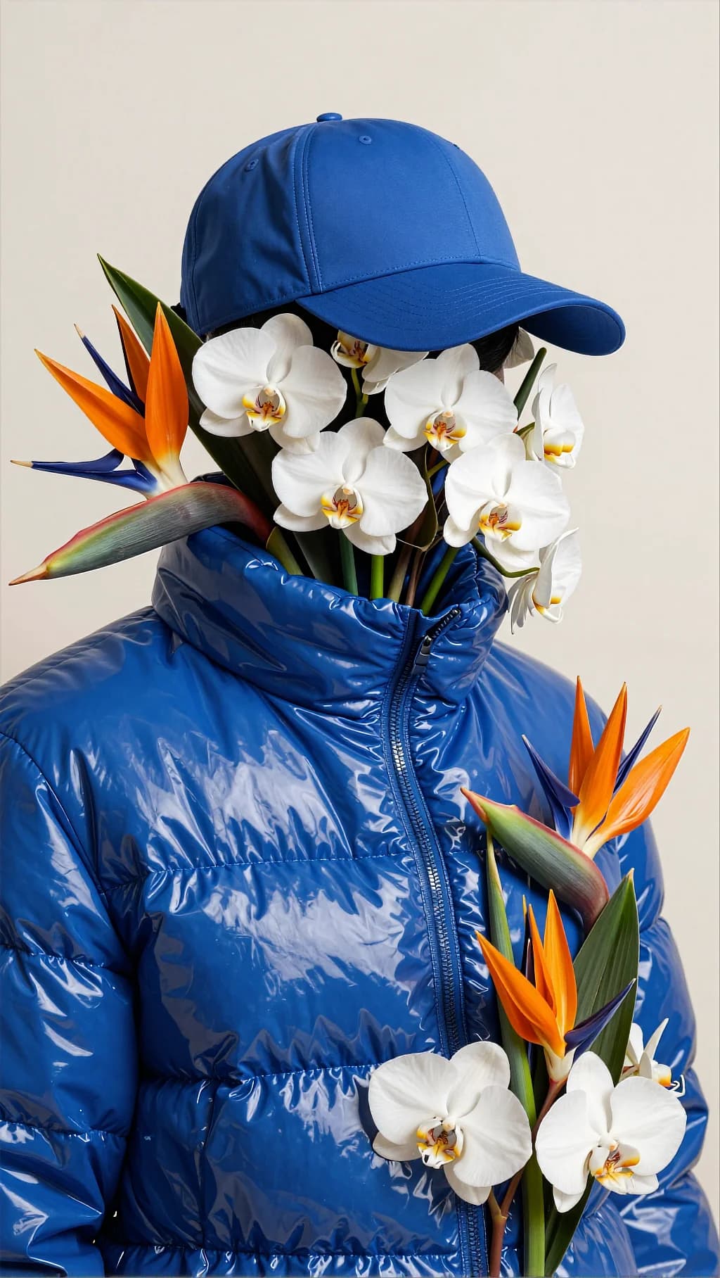 Puffer Jacket Flower Bouquet