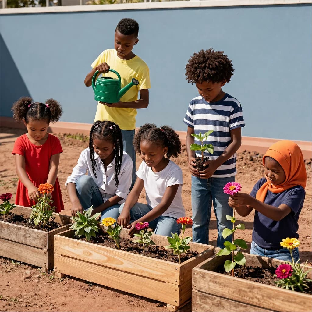 Schoolyard Seedling Planting