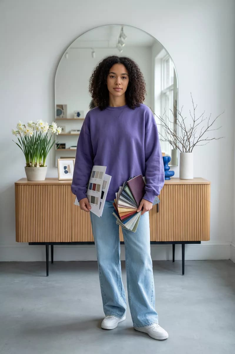 Social marketing: A full-length shot of a young mixed-race woman with shoulder-length curly dark h