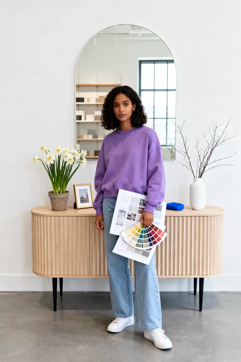 Social marketing: A full-length shot of a young mixed-race woman with shoulder-length curly dark h