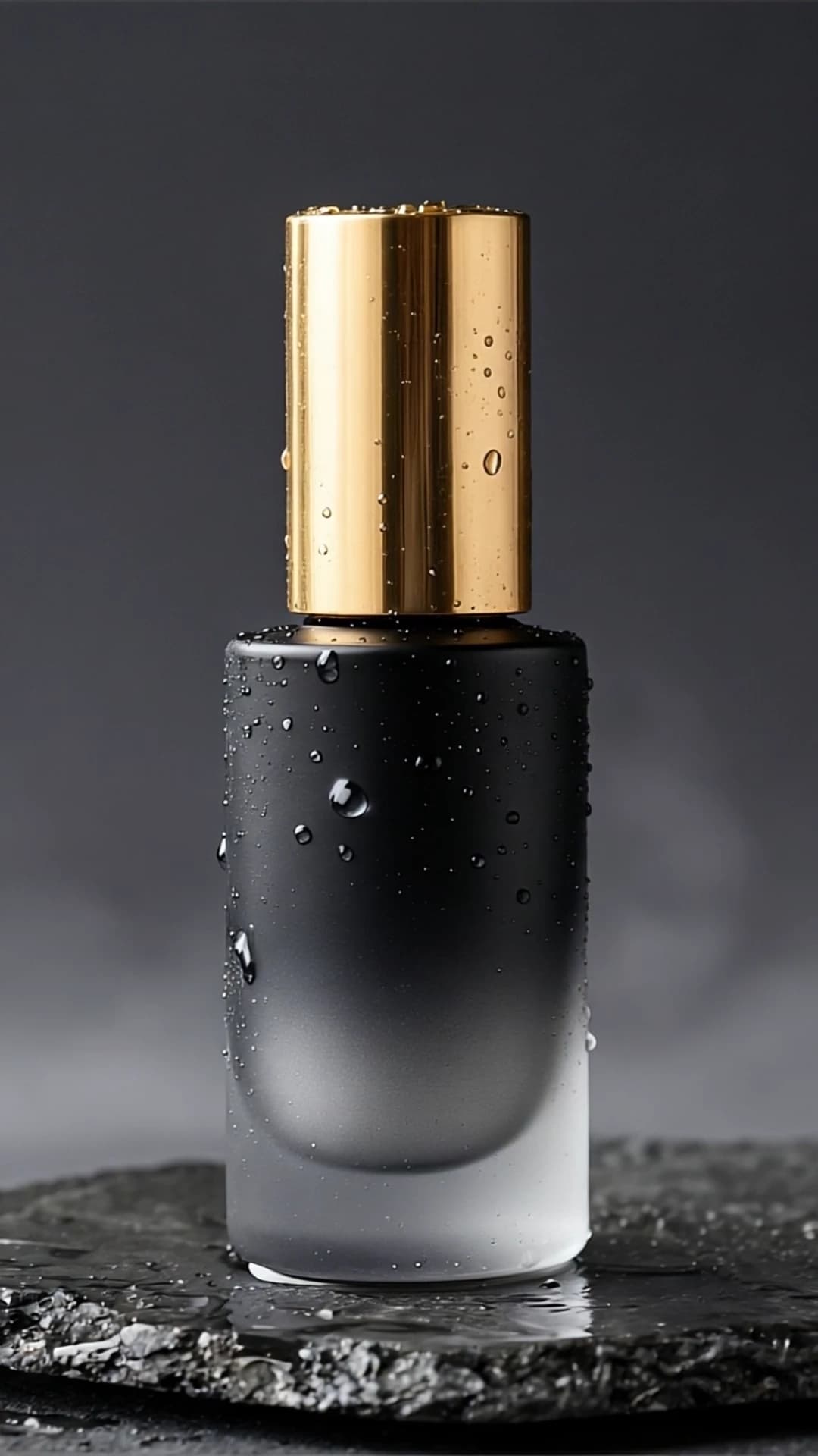 Black Bottle Macro With Smoke