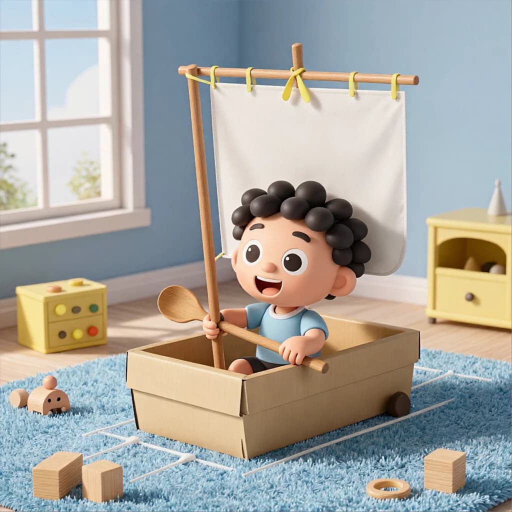 Cardboard Box Boat Adventure