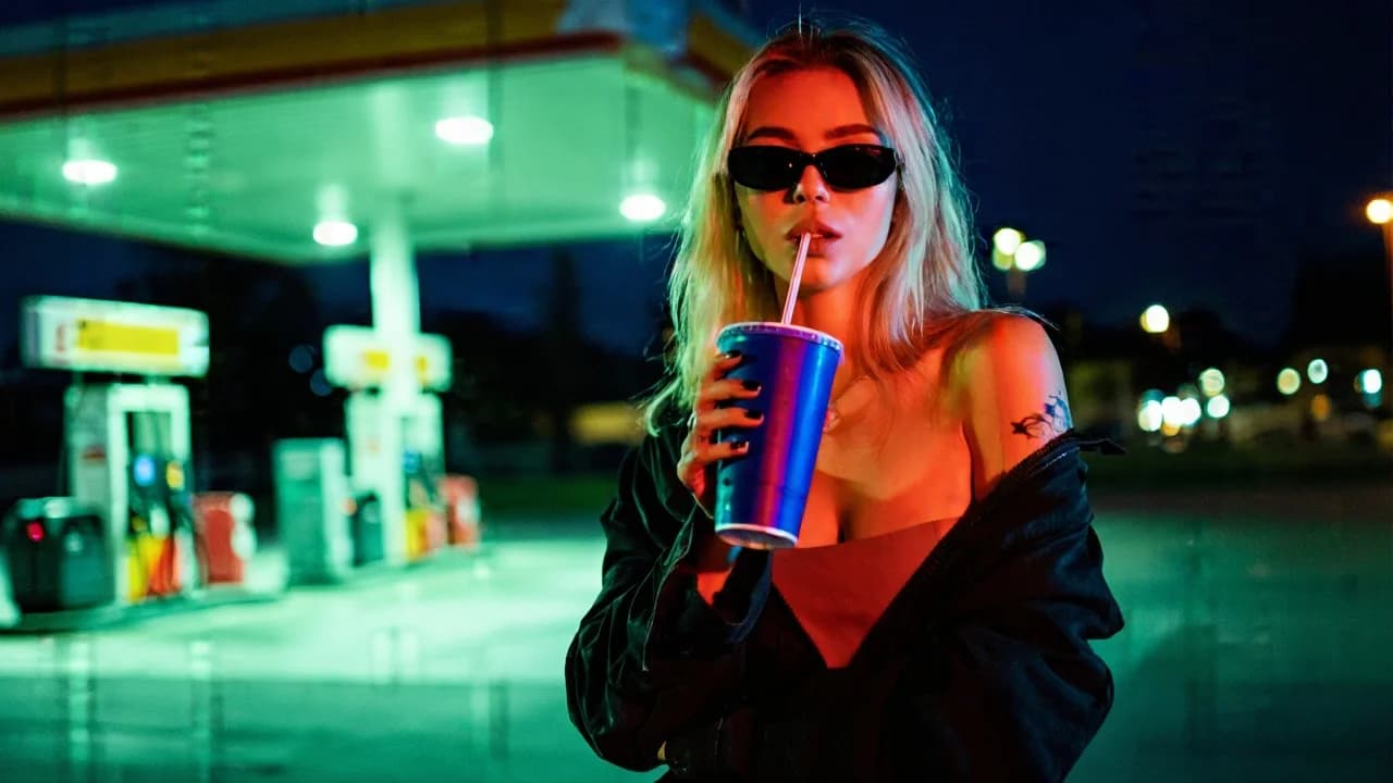 Gas Station Night Pose