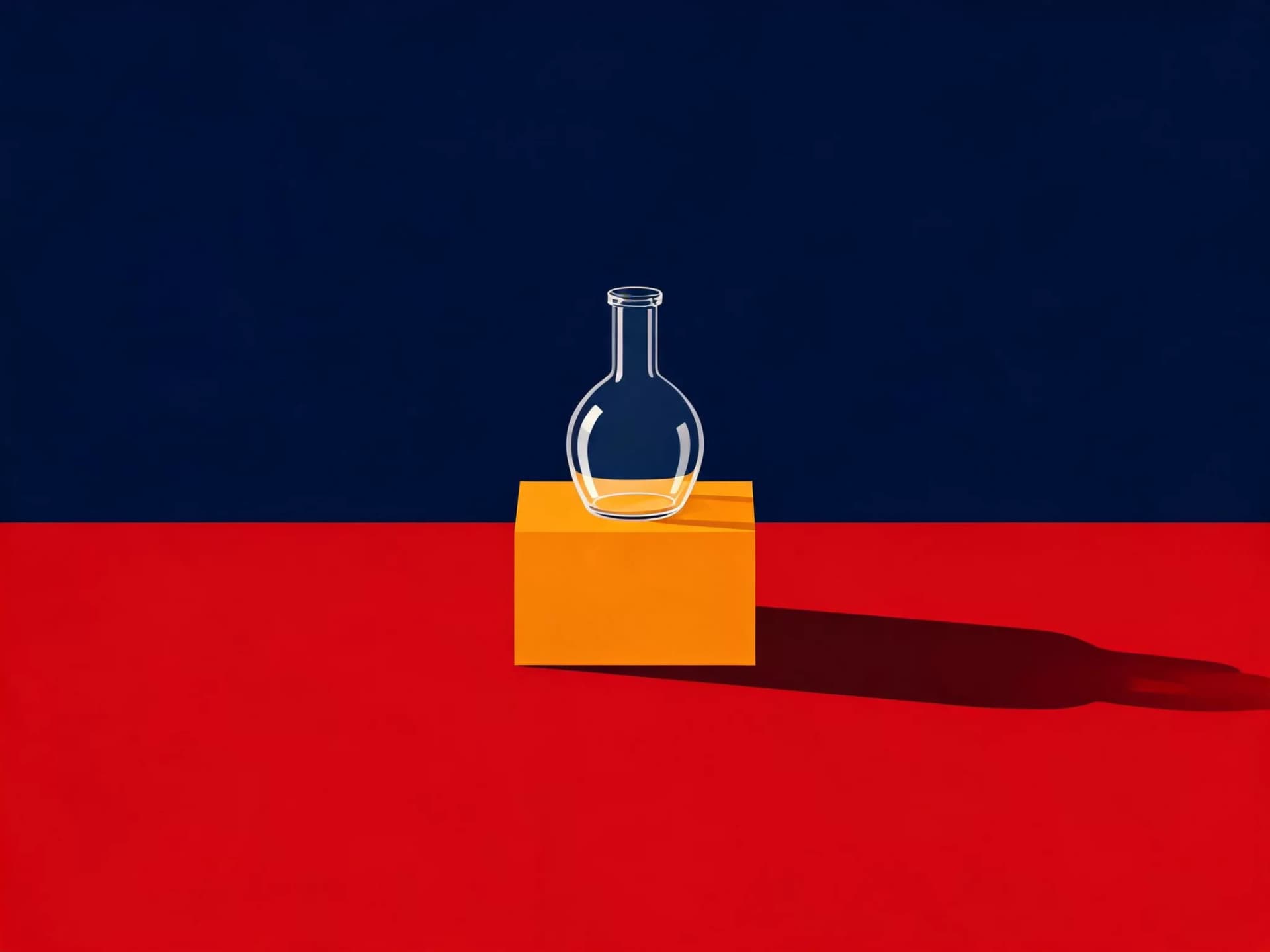 Glass Bottle on Saffron Block