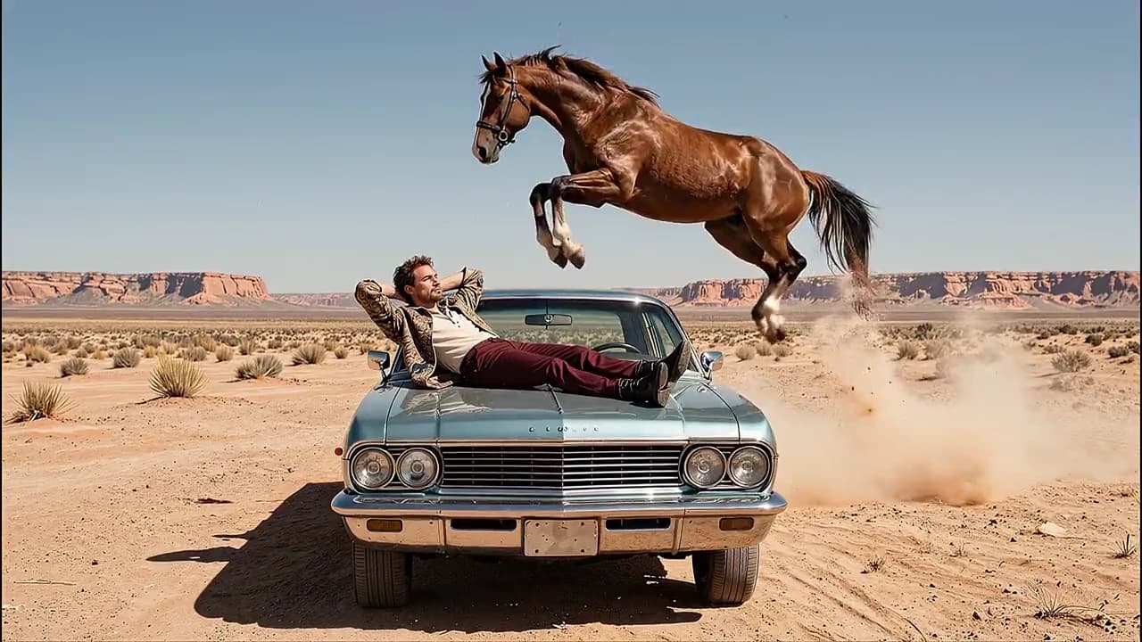 Horse Jumps Over A Parked Car
