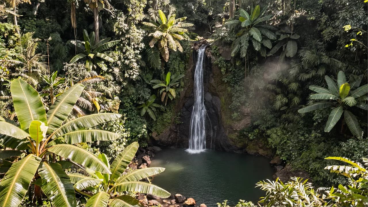 Jungle Waterfall From Above