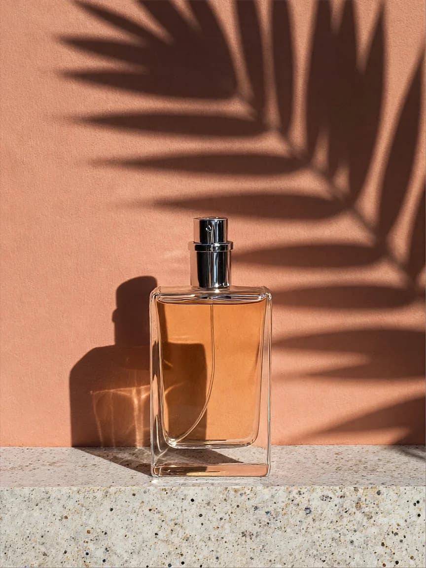 Perfume Bottle Palm Leaf Shadow