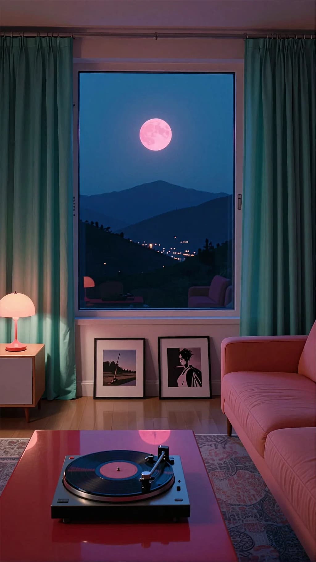 Pink Moon Living Room