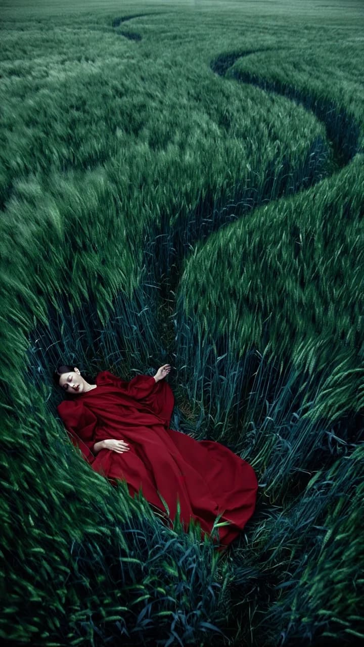 Red Dress Grass Vortex