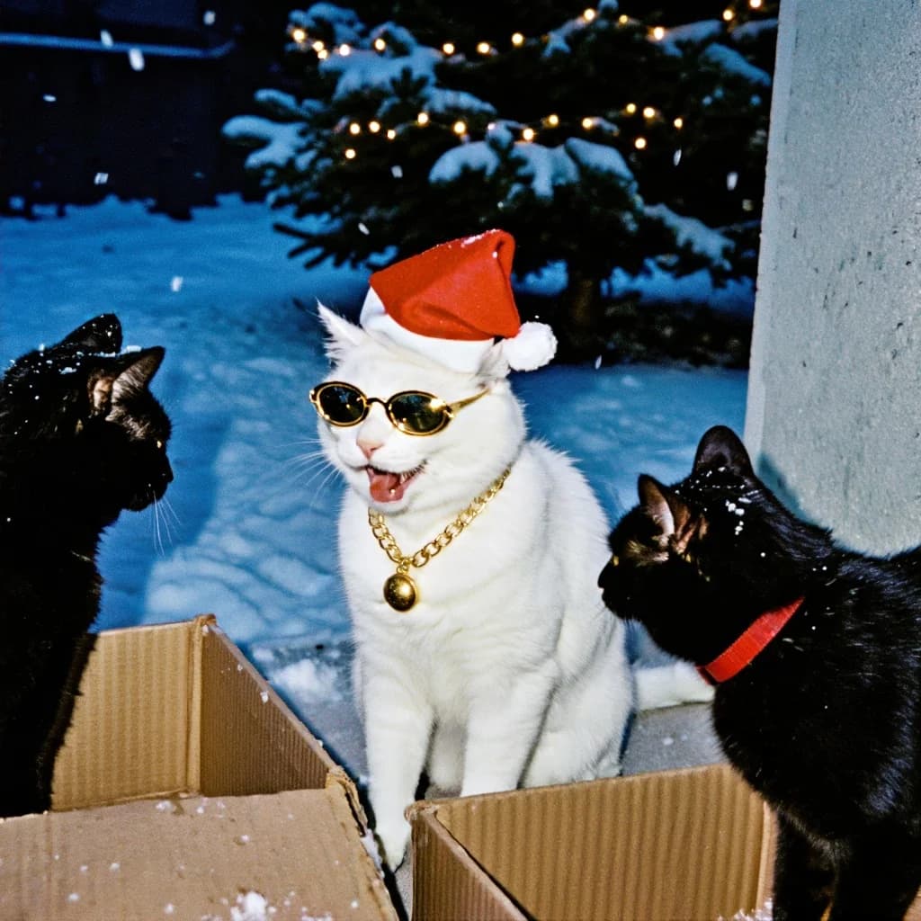 Santa Hat Cat Flash