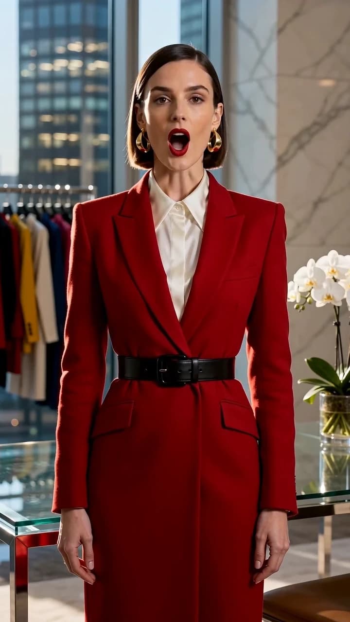 Scarlet Coat Presenter To Camera