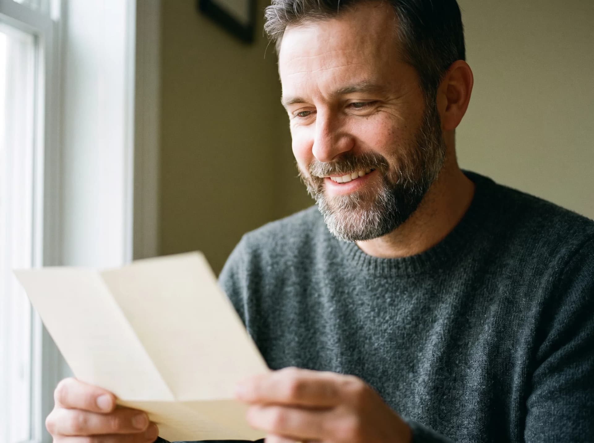 Smiling Over a Letter