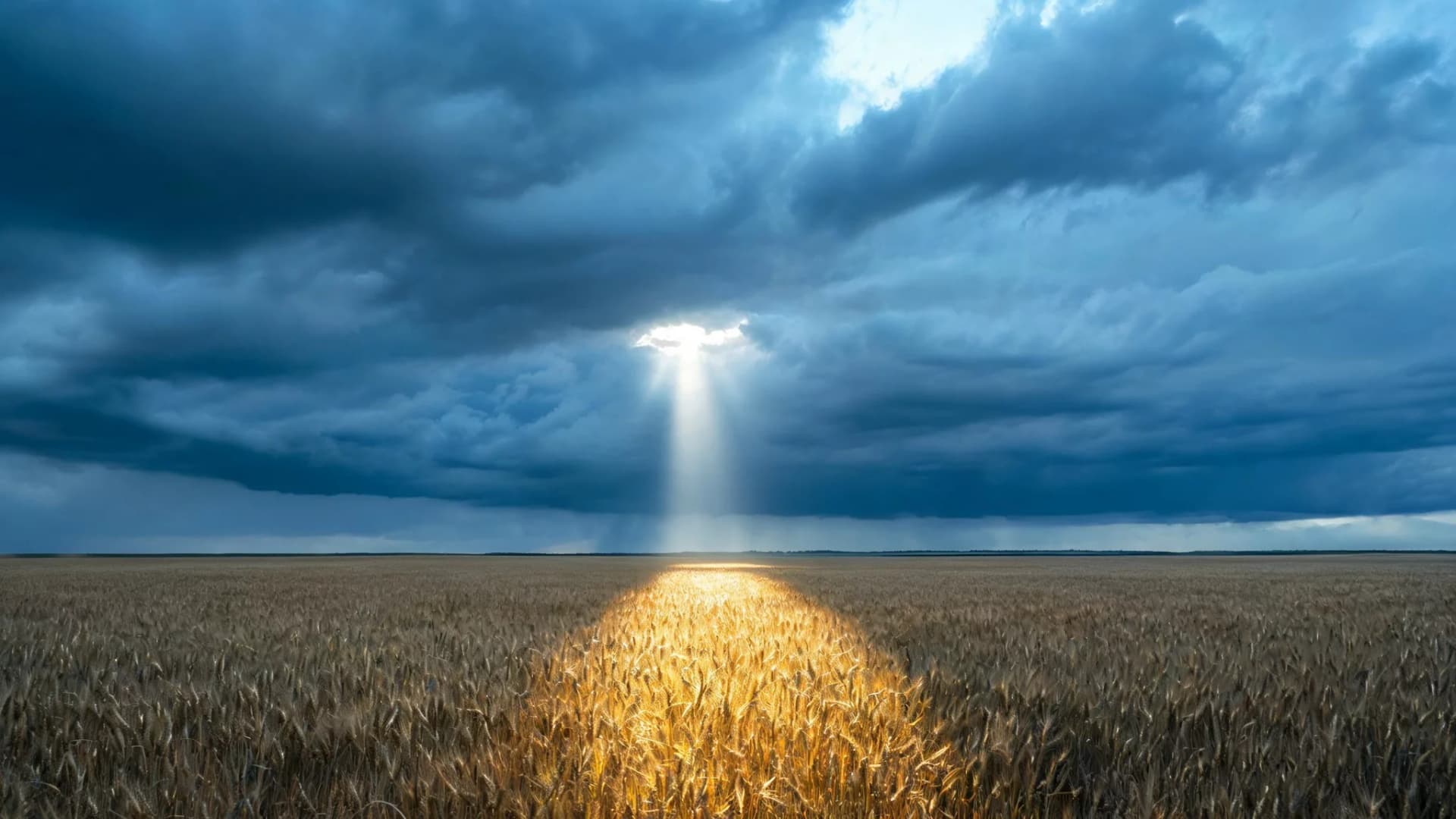 Sunbeam Over Wheat Field