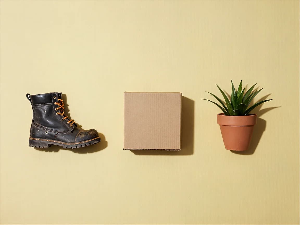 Worn Boot Cardboard Box Plant