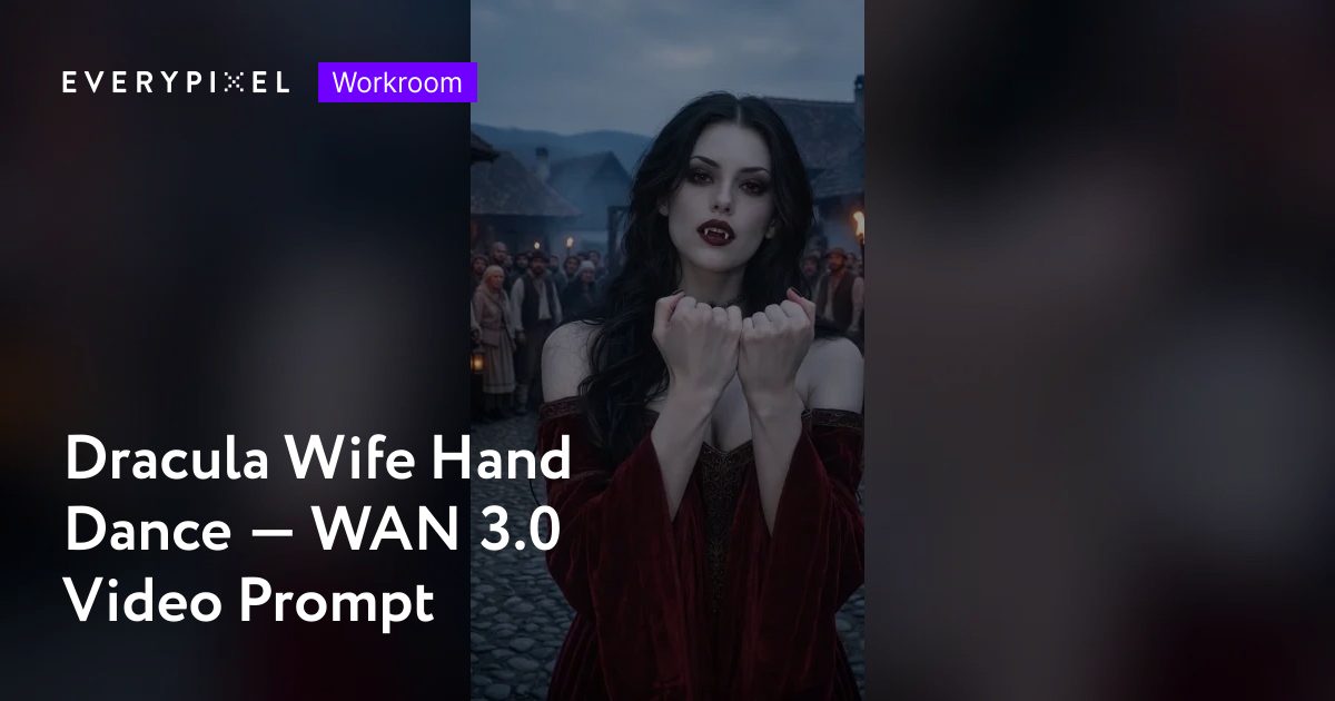 Dracula Wife Hand Dance — WAN 3.0 Video Prompt | Everypixel Workroom